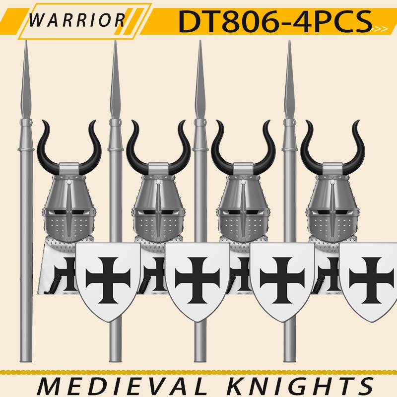 Medieval Military Jerusalem Tripoli Knight Building Blocks Castle Lionheart Hospital Teutonic Soldier Figures Warrior Bricks Toy