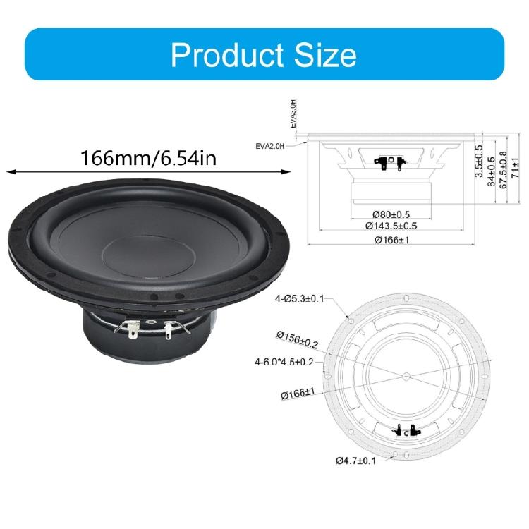 6.5inch 40W Subwoofer Waterproof Speaker For Middle Low Frequencies And Enhances Auditory Loudspeaker
