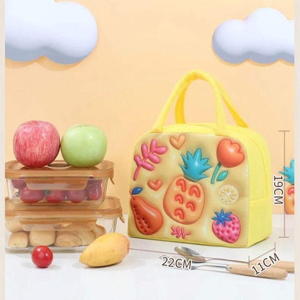 Lunch Box Bag 3D Cartoon Thickened Aluminum Foil Fresh Ice Bag For Cool Lunch Box Storage