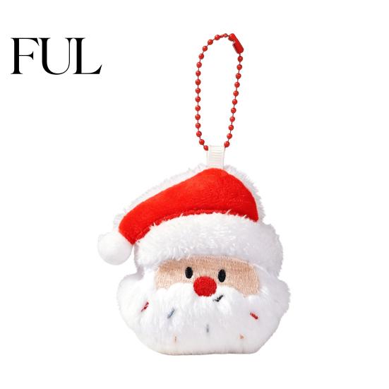 Decorative Plush Accessories Christmas Keychain, Cute Stuffed Santa Wreath Gingerbread Ornaments, Soft Cartoon Keychains for Bags Holiday Bag