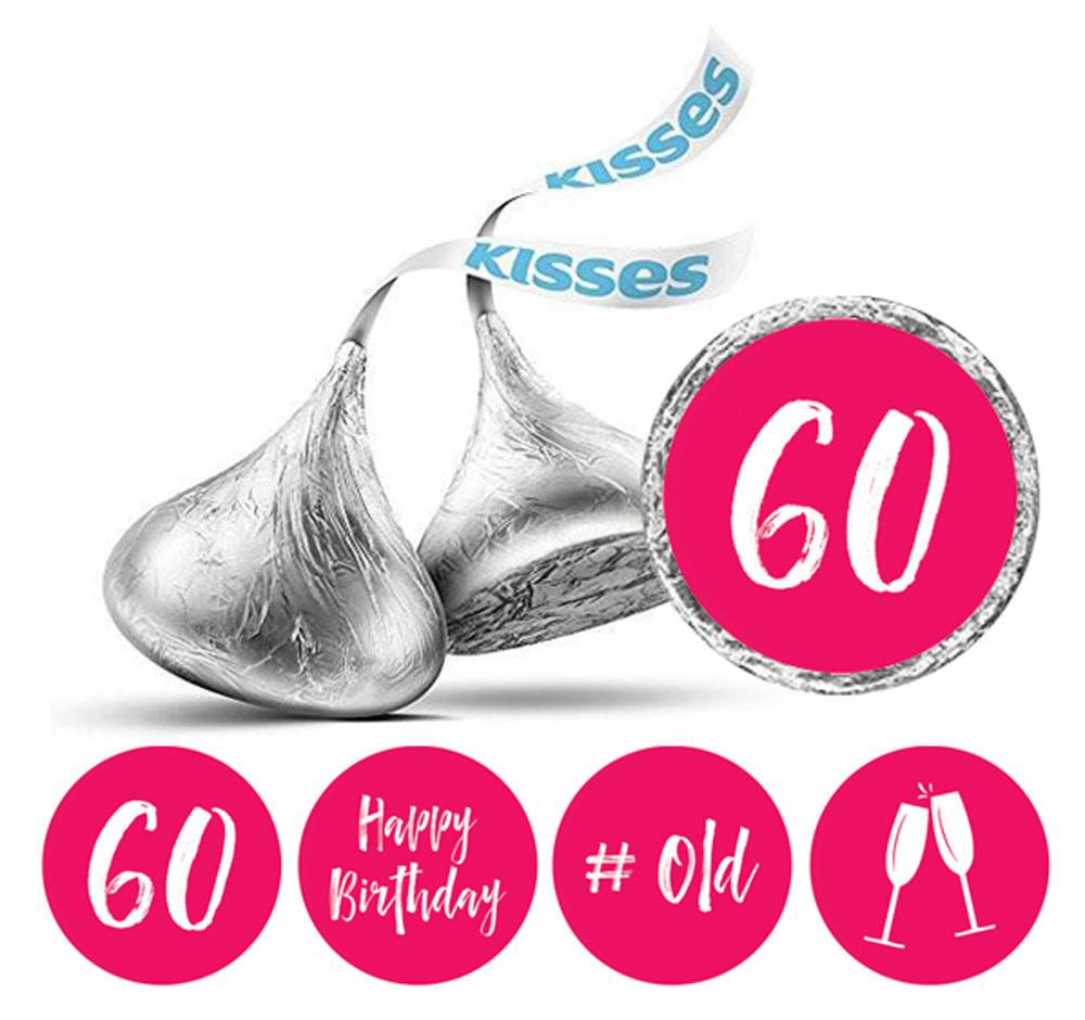 Darling Souvenir Chocolate Labels 60th Birthday Stickers Pack of 190 Pcs Party Favor