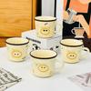Household Set Small Gift Ceramic Cup with Handle Single Cup Small Orange Gift Box Opening Souvenir Handheld for Girls