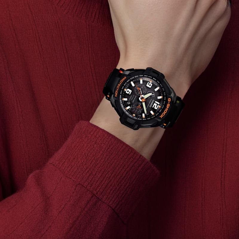 Casio Seria G-SHOCK ceas de scufundare rezistent la apă alimentat cu lumină mișcare quartz curea rășină ceas japonez și coreean ceas bărbătesc 50mm cadran negru G-1400-1A