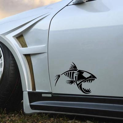 Skeleton Fish Sticker Car Fisherman Graphics Window Truck Windshield Body Boat Fishbone Vinyl Film Decals Waterproof Decoration
