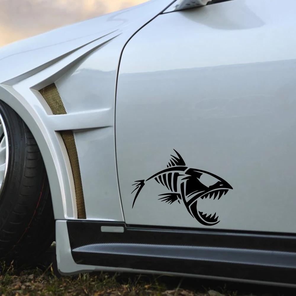 Skeleton Fish Sticker Car Fisherman Graphics Window Truck Windshield Body Boat Fishbone Vinyl Film Decals Waterproof Decoration