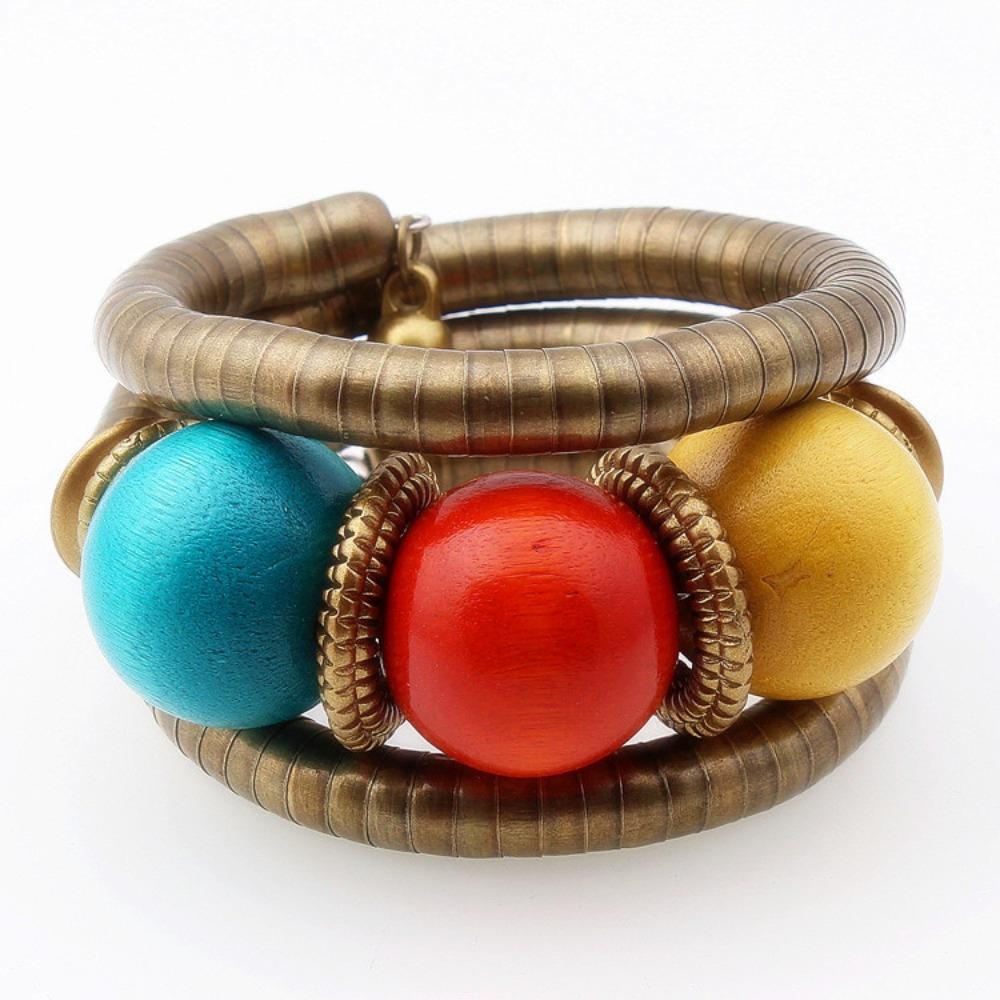 Stacking Beaded Cuff Bracelet Gold Color Fashion Wrist Jewelry New Bohemian Bracelet