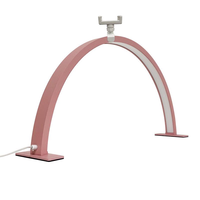 Half-Moon Shadowless Nail and Beauty Desk Lamp with Diamond Stand