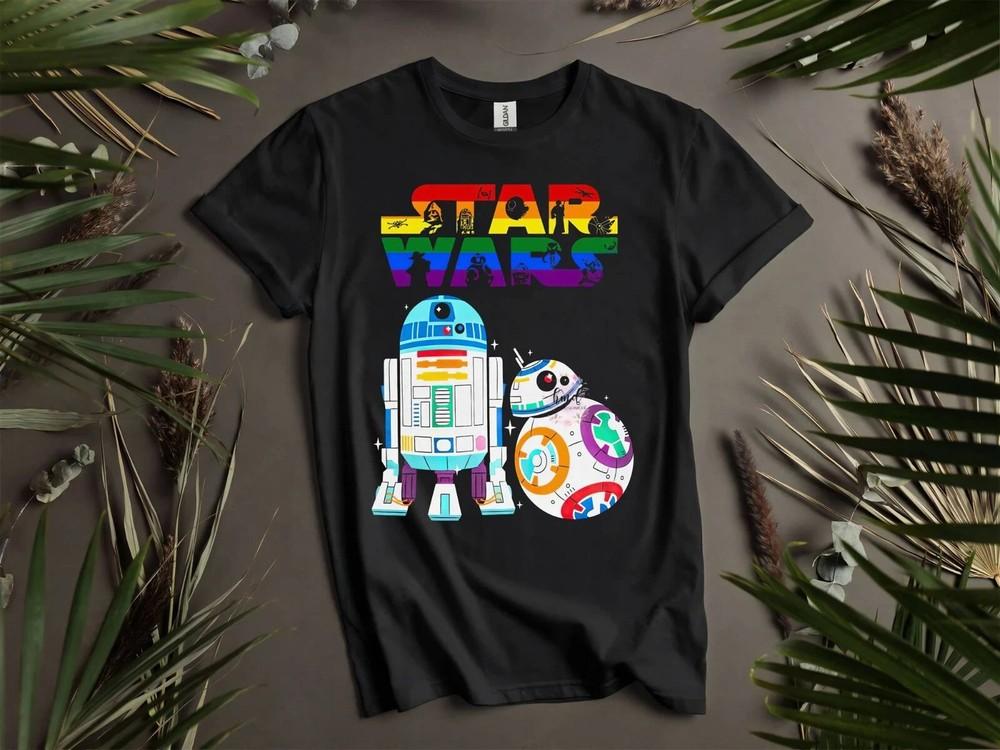 Звездные войны Радужный R2-D2 BB-8 Мужская Женская Унисекс Футболка Унисекс Футболка S