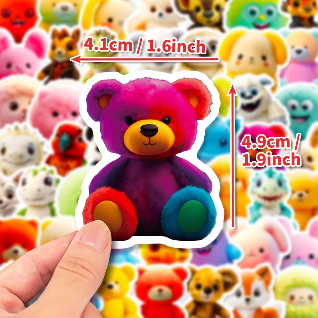 50 plyšových hraček pro děti a samolepek s odměnami Roztomilé kreslené samolepky s odměnami Roztomilé plyšové medvídci samolepky