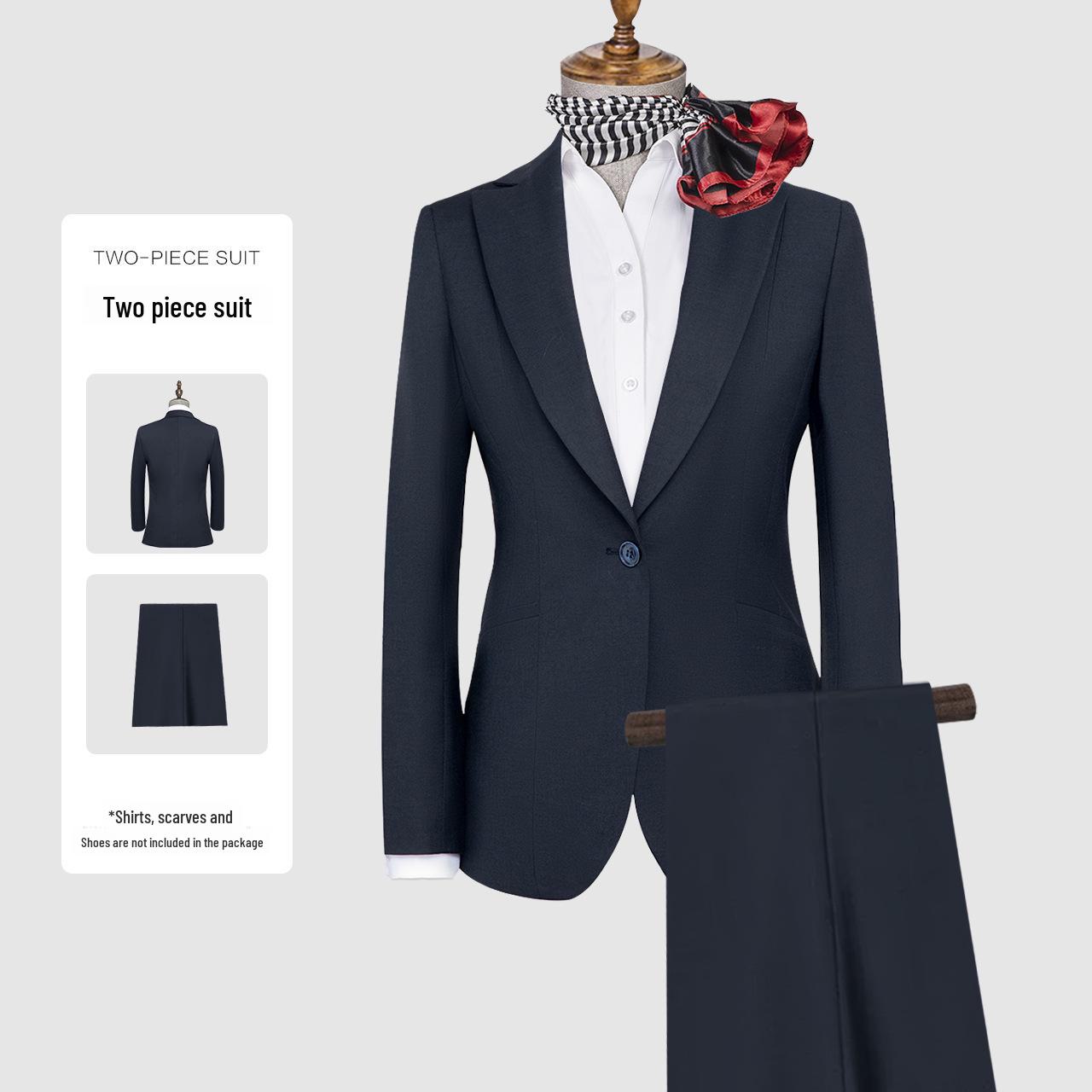 

Женский шерстяной костюм, пригодный для машинной стирки - профессиональный деловой пиджак высокого класса для собеседования 160/86