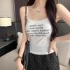 #Vest Small Suspender Women's Niche Print Casual Sweet and Spicy Bottoming Shirt Bow Lace Edge Pure Desire Top