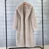 Autumn and winter women's long toka imitation fur suit collar coat coat, artificial fur imitation fur coat