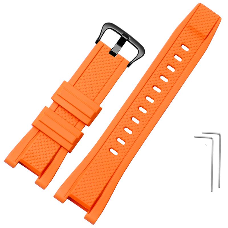 26*14mm Soft Rubber Watchband Replacement for Casio G SHOCK GST-B100/S300/410/210/W110/W100/S110/S100 Silicone Band Men Strap
