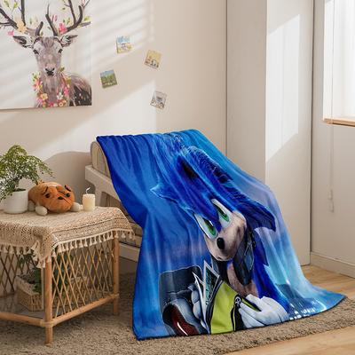 Riman Sonic Series Flannel Fleece Blanket 3D Printed Sofa Blanket Thickened Blanket