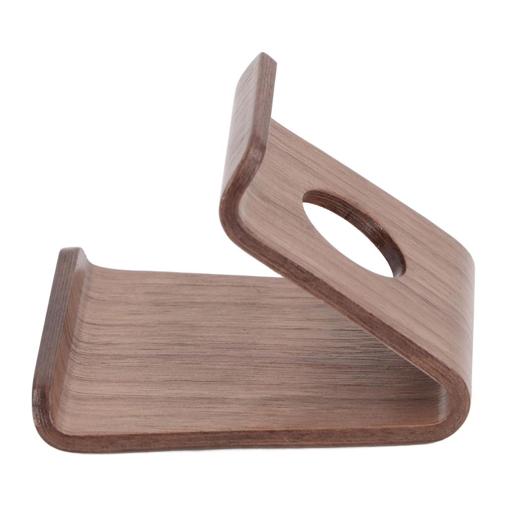 Wooden Phone Stand Waterproof Ergonomic Integrated Wood Tablet Holder with TPU Non Slip Pad