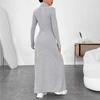 Sweater Dress for Sleeve High Neck Ribbed Women Casual Long Knit A-Line Dress Fall Winter