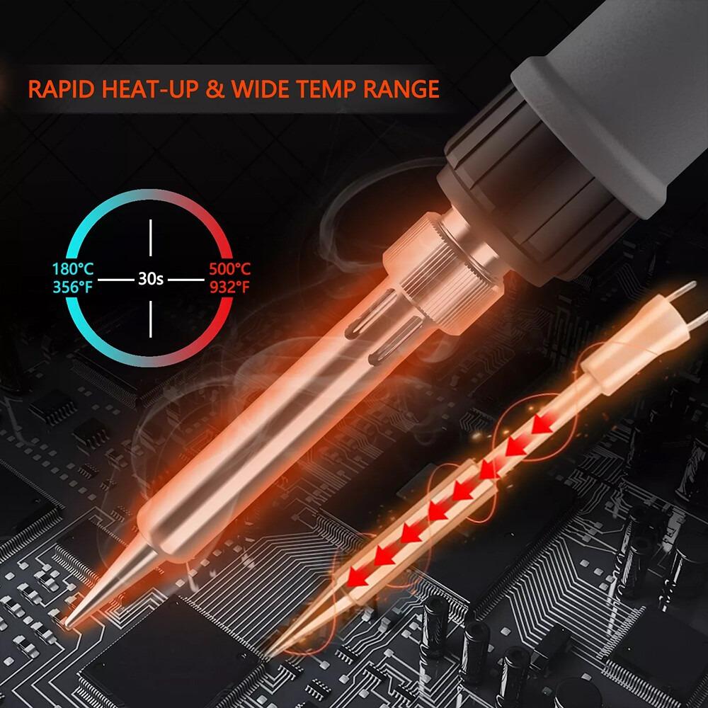 90W Soldering Iron Kit Temp Adjustment Electronic Iron Portable Solder Tool