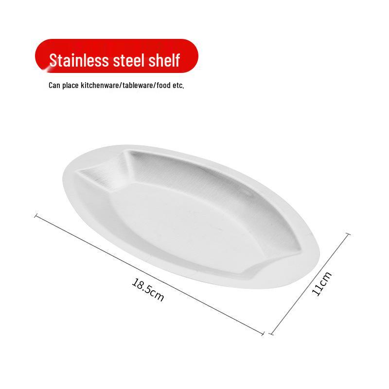 Stainless Steel Pot Lid and Ladle Rack - Tabletop, No-Drill, Removable Drain Shelf