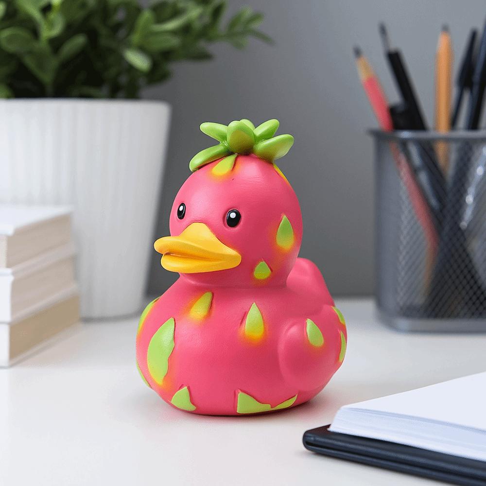 Decorative Dragon Fruit Duck Figurine Cartoon Duck Ornament Watermelon Duck Statue  Desktop Display