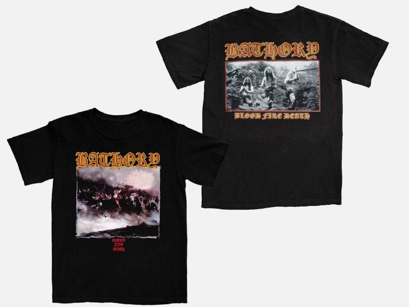 Футболка с двухсторонним принтом Bathory Band Blood Fire Death, все размеры S