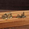 Brass Farmhouse Courtyard Castle Statue Architectural Model Ornament Home Decor Fairy Garden Miniatures Fish Tank Decoration