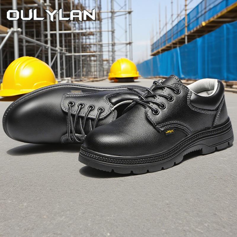 Oulylan PU Wateproof Protection Footwear Wear-resistant Steel Toe Work Boots Men Anti Smash Industrial Safety Shoes