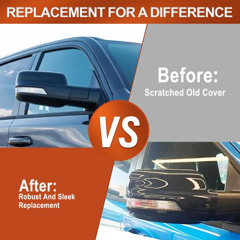 For Dodge Ram 1500 TRX  2024 2025 ABS Carbon Fiber Black Side Rearview Wing Mirror Cover Cap Trim Sticker