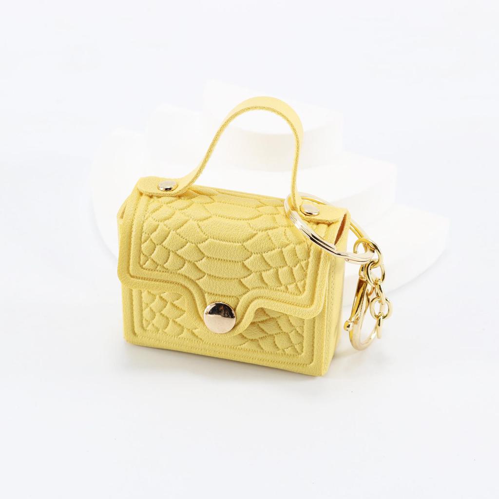 Crocodile Pattern Mini Square Bag Keychain, Coin Purse & Jewelry Accessory. Perfect for Cross-border Streaming or Wedding Gifts.