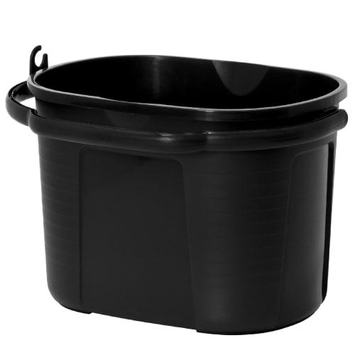 Like-it 19L Wide Soaking Bucket, Large Capacity, Black, Approx. W41.5 x D33 x H29.5cm, Made in Japan, with Graduations, Easy Water Collection, and Hos
