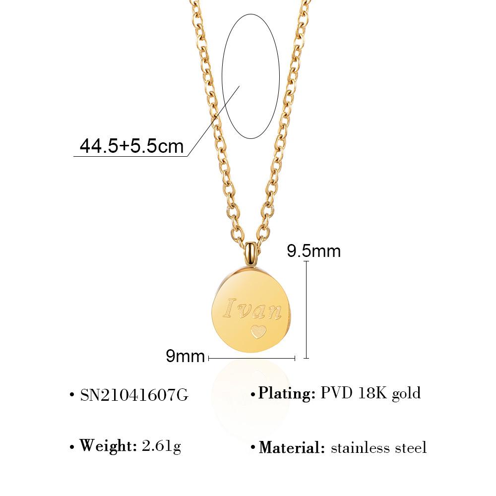 Edelstahl Anhänger Halskette Minimalistisch Geometrisch Hohl Titanstahl Schlüsselbeinkette