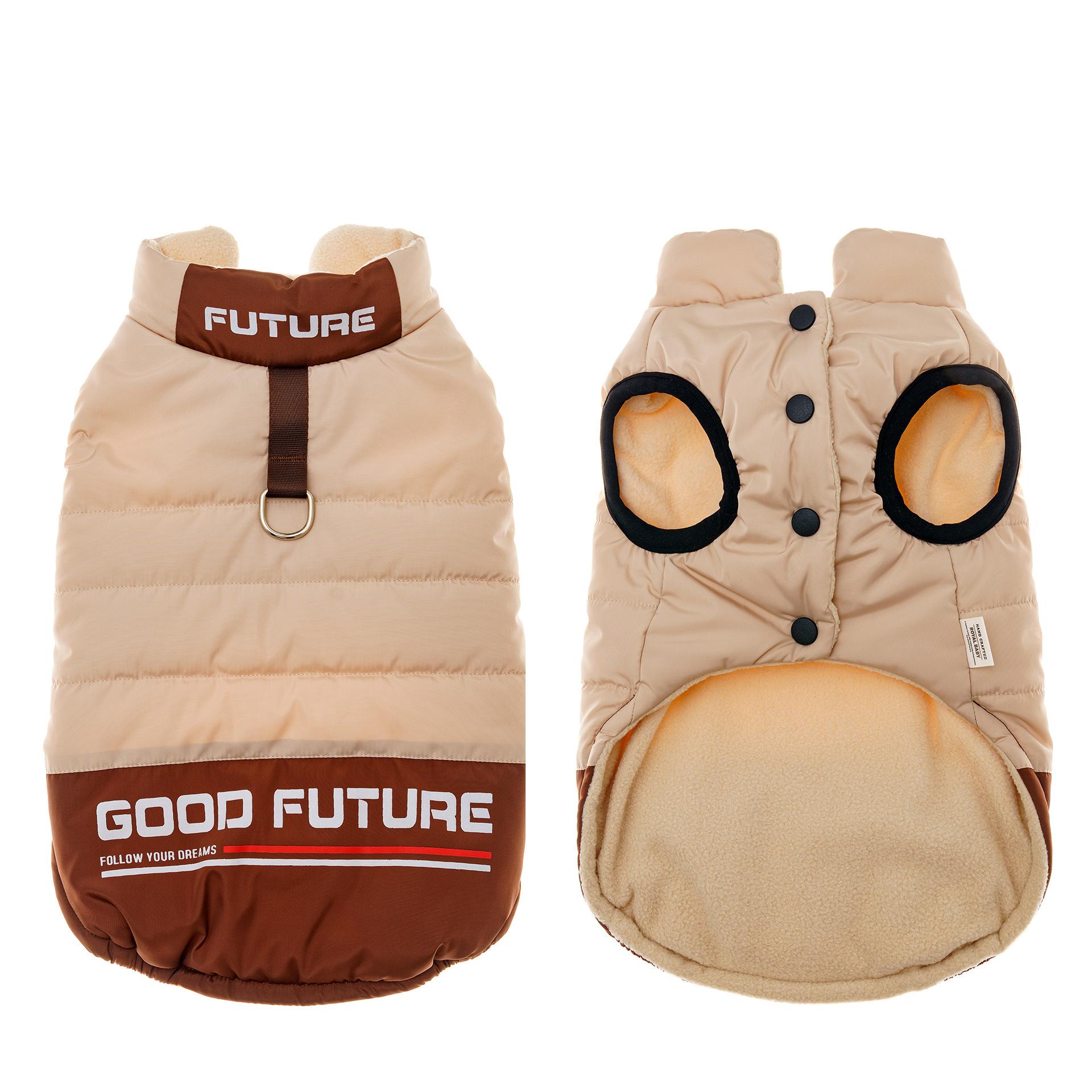 

The new fashionable dog cotton-padded clothes are windproof and warmand the dog cotton-padded clothes are simple in color matching. Winter pet clothes L темно-коричневого