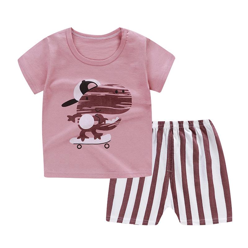 Cute Children Short-sleeved Suit Baby T-shirt Set Cotton Short-sleeved Shorts Kids Summer Children's Clothing