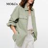 MO&Co. Solid Cotton Loose Fit Jacket