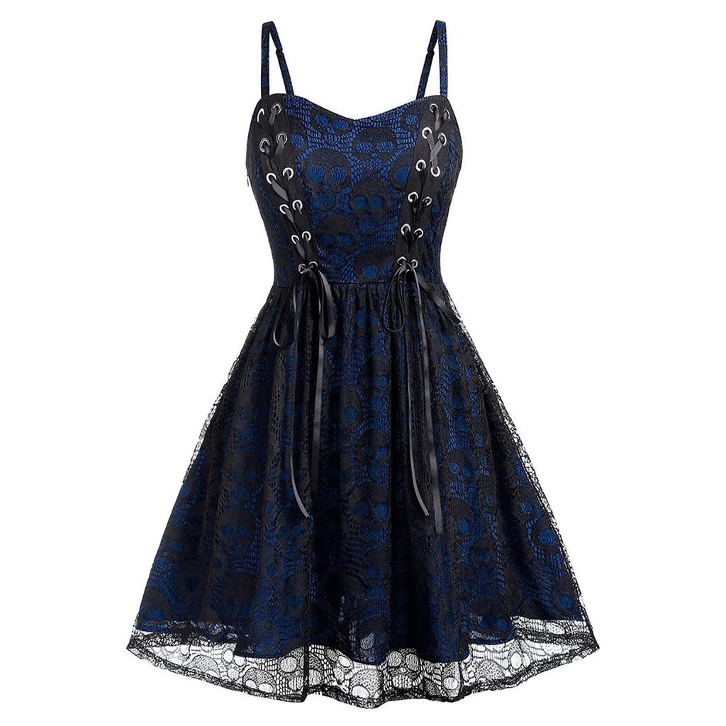 Women's Lace Mesh Halloween Sleeveless Suspender Dress