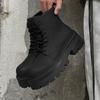 Big Size Mens Fashion Punk Rock Dress Platform Boots Lace-up Original Leather Shoes Cowboy Ankle Boot Cool Autumn Winter Botas
