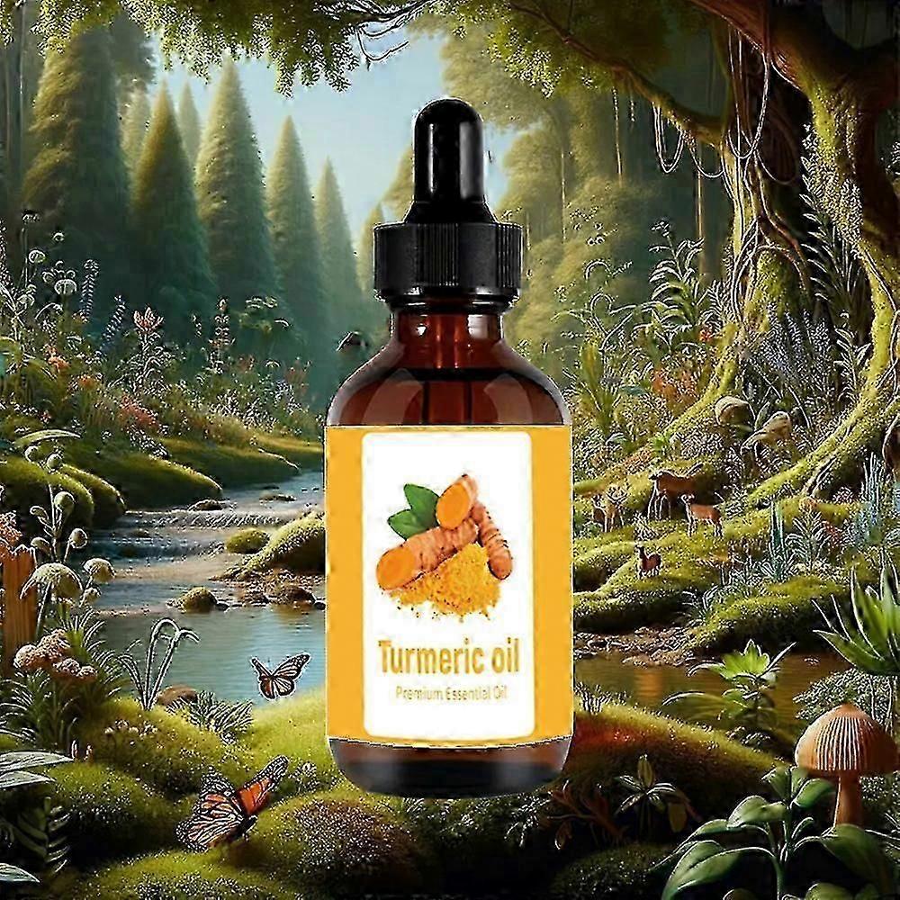 Turmeric Oil Face Body Set 60ml - Hydrating Moisturizing Massage Essential Oil With Turmeric Extract For Skin Care,z