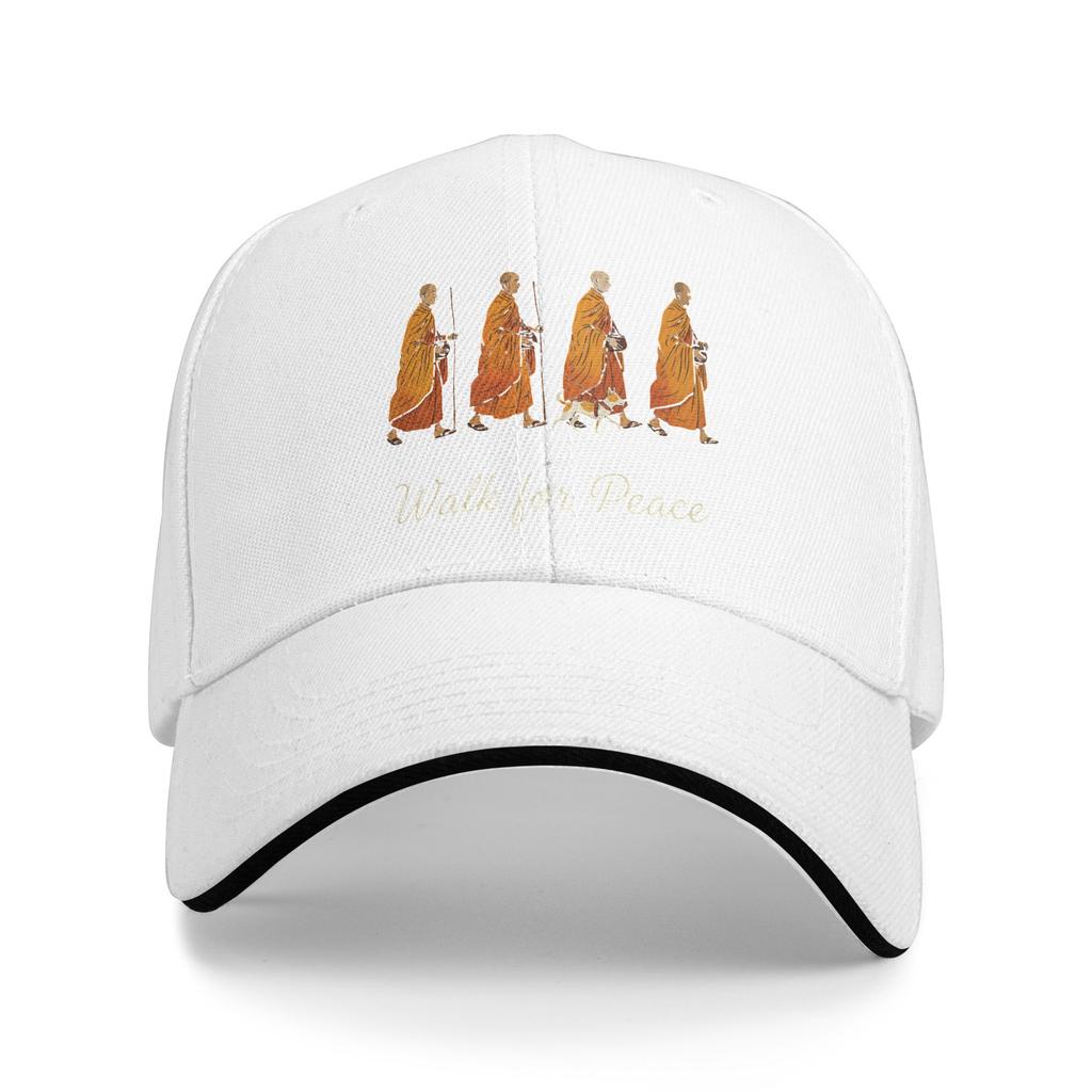 Buddhistische Mönche Vintage Retro Spaziergang für den Frieden Sonne Baseballkappe Sommer Klassisch Trucker-Hut Für Unisex Männer Tennis Skate Snapback Kappe