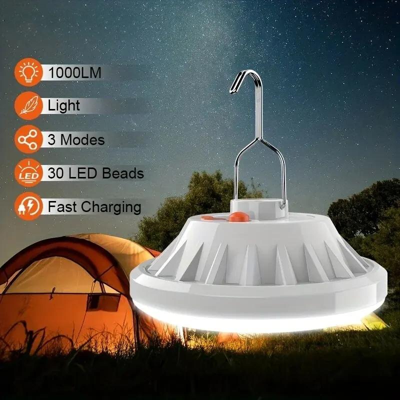 Rechargeable LED Camping Light - High Lumen, Waterproof, 3 Lighting Modes - Ideal for Hiking and Outdoor Lighting