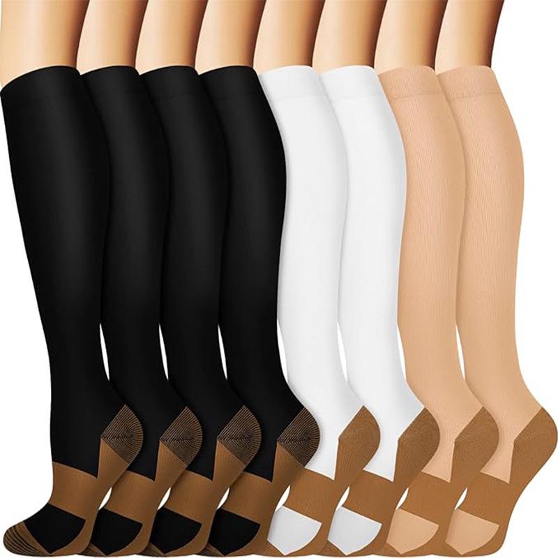 Compression Knee-high Socks Set for Running and Sports - Graduated Support, Multiple Pairs (3/4/6/8)