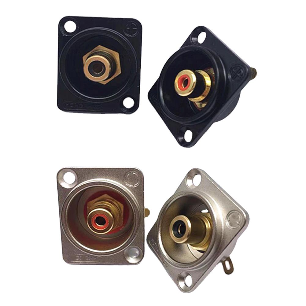 Female RCA Panel Mount Chassis Socket Connector 86 Panels Gold Plated Black/Silver Video Connector Female Socket Red Black Core