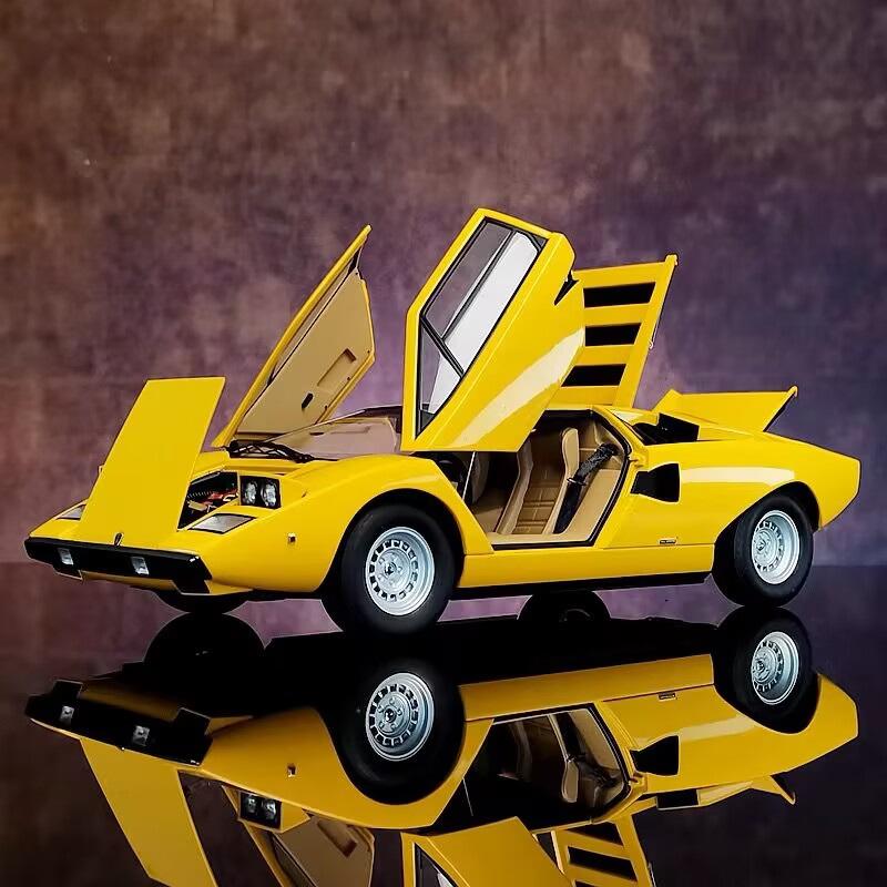 1/24 Lamborghini Countach LP5000s Legierung Klassisches Sportwagenmodell Druckguss Metall Rennwagen Fahrzeuge Modell Ton und Licht Kinderspielzeug Geschenk