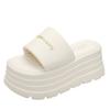 Platform beach slippers women's 2025 summer new casual outer wear sandals muffin one-word high heel