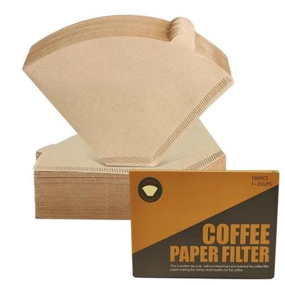 Kaffeefilterkegel, 100 Stück, natürliches, ungebleichtes braunes Papier, Einweg-Übergießfilter, Korbtropfer für Zuhause, Büro