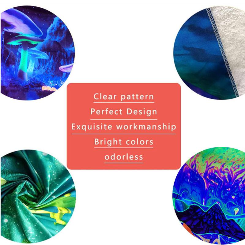 UV Fluorescent Tapestry Print Wall Hanging Art Home Decor