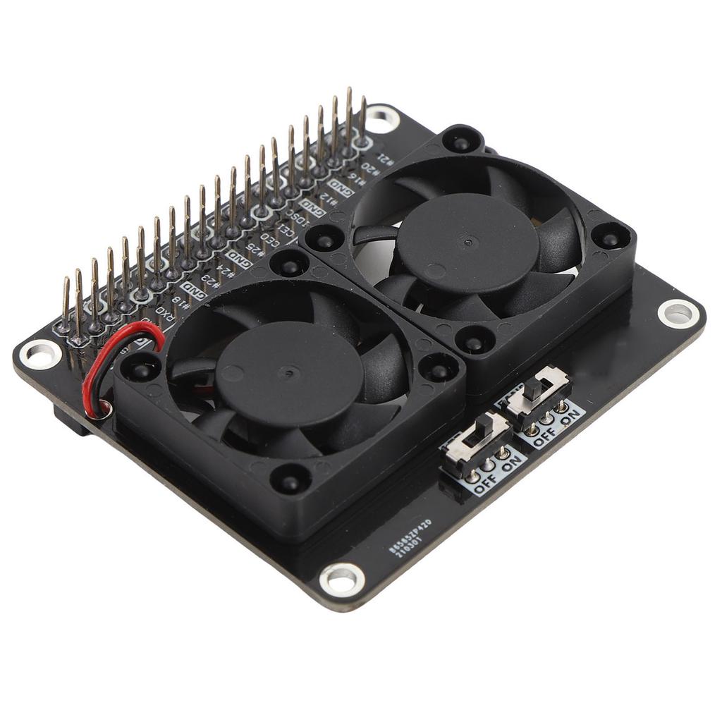 GPIO Expansion Board Fit for RasPi 4B 3B+ 3B 3A+ Dual Cooling Fans GPIO Expansion Board Module