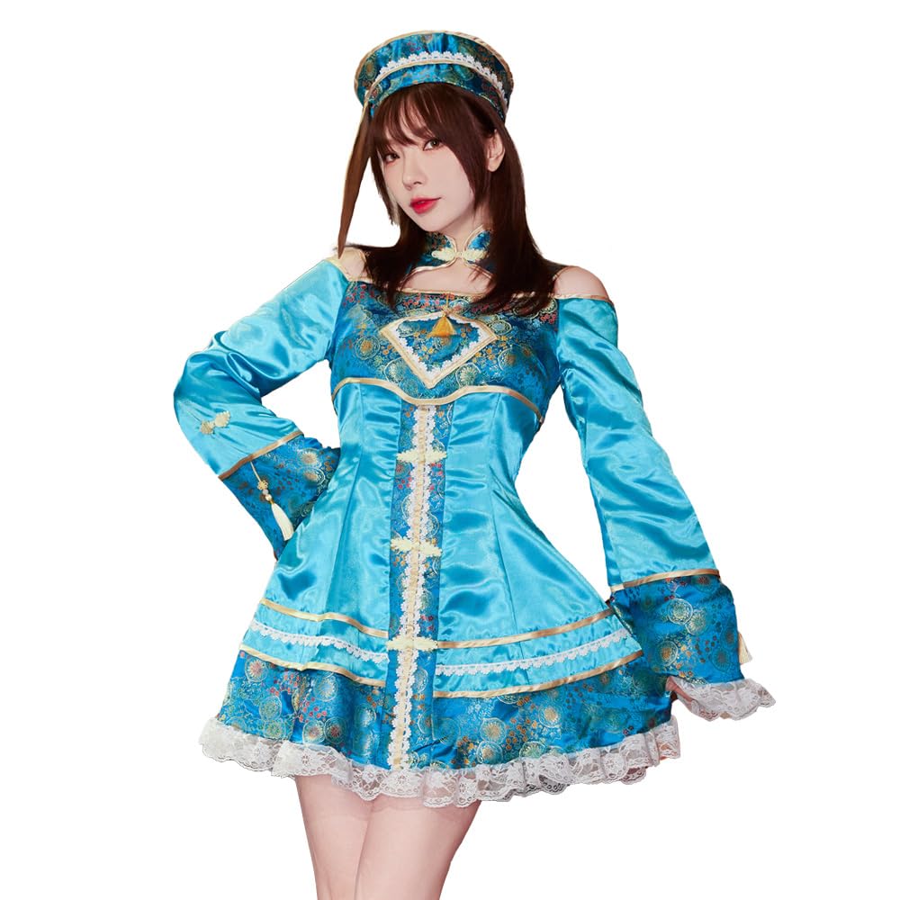 

Brightlara Chinese Jiangshi Costume for Halloween Women s Cosplay, cos066-BL-XL