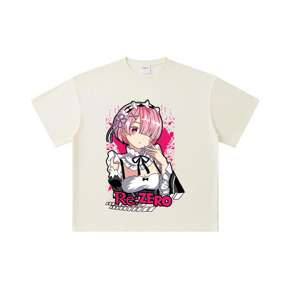 

Хлопковая футболка унисекс ReZero V3 с принтом Рам, плотность 260 г/м², двойная пряжа, 32 счет, 100% хлопок S абрикосовый