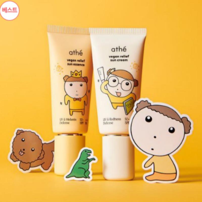 Athe Vegan Relief Physical Sunscreen 50ml Maru Edition (+35ml + Refillable Container + Stickers)