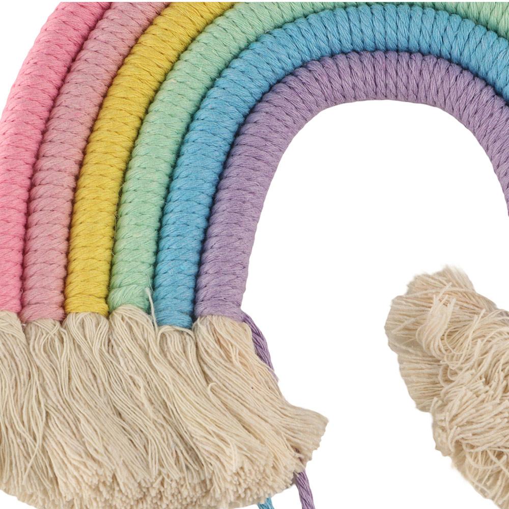 Cotton Rope Wall Ornaments Hand-woven Tassel Tapestry Kawaii Weaving Rainbow Hangings Nursery