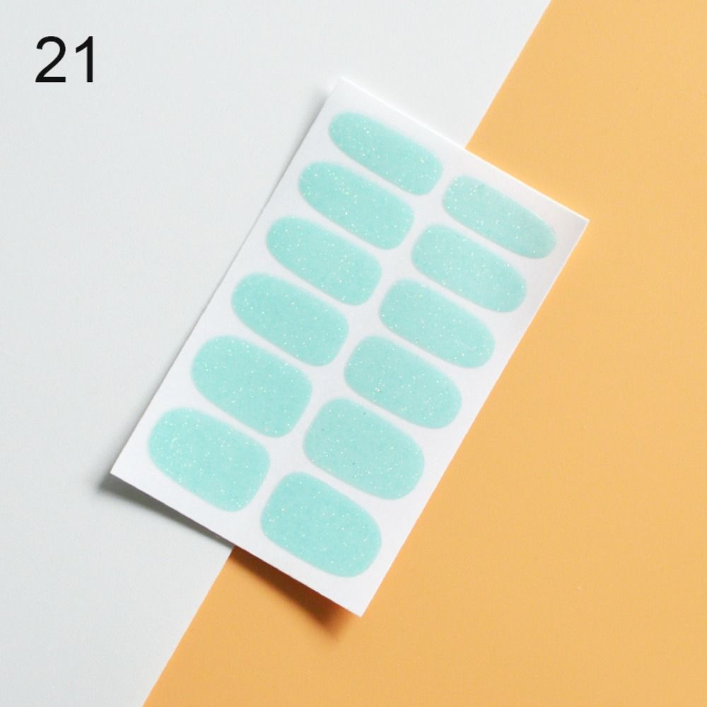 Strips Gel Nail Stickers Glittering Gel Full Nail Wraps Gel Nail Polish Strips  DIY NAil Art Making